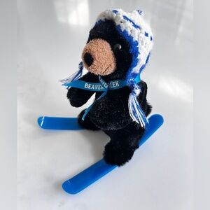 Beaver Creek skiing black bear 6" on skis 2008 stuffed animal house nWOT